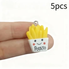 5 Stücke/10 Stücke/20 Stücke süße Cartoon Englisch Pommes Harz Anhänger, geeignet zum Herstellen von Ohrringen, Halsketten, DIY Schmuckarmband, Accessoires, Schlüsselanhängern, Schmuckherstellung Zubehör