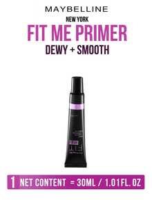Maybelline FIT ME Primer DEWY + SMOOTH (Hydrating Version) 30ML/1.01FL.OZ, One-Step Pre-Makeup Shield from Foundation Irritation, More Hydrating Base Makeup with 4-in-1 Benefits, Resolve Caking, Long-Lasting Wear, Banish, Fal-1 Benefits, Resolve Caking, Long-Lasting Wear, Banish, Fulmal, Smal, Smal, Smal, Smal, Smal, Smal, Imal, Smal, Smal, Smal, Smal, Smal, Smal, Smal, Smal, Smal, Smal, Smal, NV相關） Dry Skin, NO CAKING NO DULLING NO FADING, 3-Step Easy Application for Daily Smooth & Radiant Prep - 美寶蓮訂製妝前乳水潤版 - 查看 11