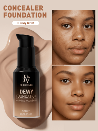 Base de maquillaje hidratante y duradera - Maquillaje líquido con cobertura perfecta, resistente al agua y al sudor, control de aceite, efecto mate y ligero, minimizador de poros, invisible y a prueba de manchas. Ideal para el Día de la Graduación, vacaciones, temporada de verano-otoño, moda Y2K, fiestas, playa, viajes, campamento, universidad, festivales y celebraciones. Un regalo decorativo encantador para chicas con estilo.