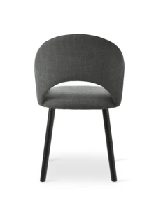 Goeurvant Modern Crescent-Back Upholstered Dining Chairs With Armrests And Solid Wood Legs For Dining Room, Living Room, Study - Set Of 2 / Set Of 4 / Set Of 6 - Ink Grey - Grey - View 9