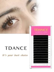 TDANCE 1 Box 12 Rows C/D Oval Flat False Eyelashes, Forked Tip, Ultra Soft Matte Black Lash Extensions, Professional Individual Lashes, 0.15mm & 0.2mm Mixed, 8-15mm - Black - View 10