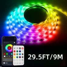 NBBUFF 1 Bộ dây đèn LED, Cấp nguồn qua USB, Điều khiển bằng ứng dụng, Đồng bộ hóa âm nhạc, Đổi màu, Có thể điều chỉnh độ sáng, Nhiều chế độ, Tự dính, Có nhiều kích cỡ khác nhau, Thích hợp làm đèn nền TV/Máy tính, Ngày lễ, Trang trí nhà trong nhà, Không gian phòng ngủ - Nhiều màu - Xem 13