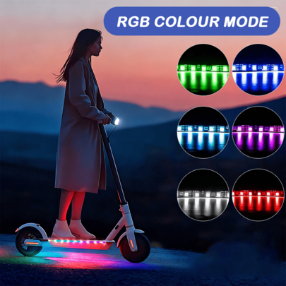 2-In-1 RGB Colorful Bicycle Light Strip, USB Plug-In, Rechargeable Battery Powered (Battery Not Included), Suitable For Electric Bikes, Motorcycles, Tricycles, Scooters, Etc., 19 Dynamic/20 Constant Light Modes, Easy-To-Install Lighting Accessory, Christmas/Party Decoration Gift.