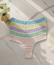 Panties Kit With 5 Lingerie Panties Thong Model