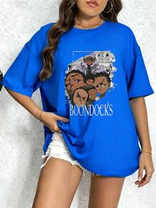 The Boondocks Women Fashionable T Shirts Tour 2024 Comfortable T Shirts 1 Pcs 220g Heavy Cotton T Shirt - 藍色 - 查看 1
