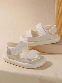 1双儿童/幼儿魔术贴夏季凉鞋，男女通用休闲沙滩鞋 - 米色 - 查看 2