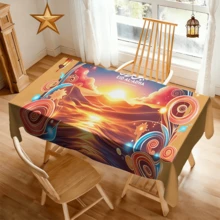 1/20 piezas Mantel de Ramadán, con estilo árabe y patrón de amanecer del desierto soñador, adecuado para la sala de estar, la mesa del comedor y otros escenarios, agregando un ambiente festivo y mejorando la estética del espacio.