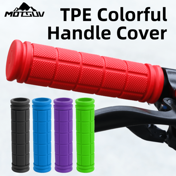 Universal Bicycle Handlebar Grips, Soft Rubber Anti-Slip Colorful Handle Covers For Fixed Gear/Mountain Bikes