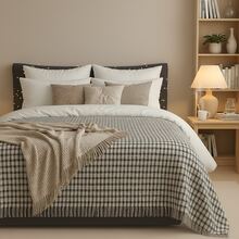 Ultra Soft Cotton Knit Blanket – Lightweight, Warm & Cozy & Made In Turkey - Black and White - View 6