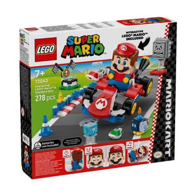  LEGO SUPER MARIO - MARIO KART INTERATTIVO E STANDARD, 72043, NEGOZIO CON LICENZA UFFICIALE, CONSEGNA IN 24-72 ORE, SCATOLA GIALLA, GIOCATTOLI, 475 MATTONCINI ORIGINALI, NUOVO, VIDEOGIOCO, NINTENDO