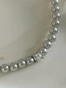 S925 Sterling Silver Pearl Square Bead Bracelet, Minimalist & Versatile, Elegant & Graceful, Handmade, Round Square Pearl, Brightens Skin Tone, High-Quality