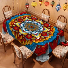Bộ 20 khăn trải bàn với họa tiết Mandala rực rỡ, kết hợp thiết kế lễ hội Hồi giáo, lý tưởng cho gia đình, nhà bếp, tiệc ngoài trời, nhà hàng. - Nhiều màu - Xem 16