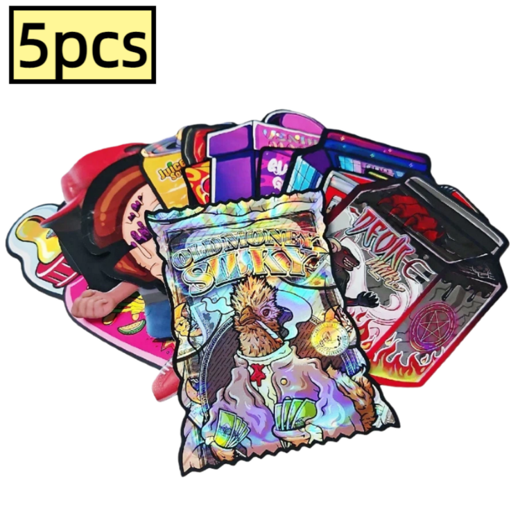 5/50pcs Assorted Candy Bags, Cigarette Bags, Laser Cut Candy Packaging Self-Sealing Bags, Resealable Bags, Ziplock Bags, 3D Bags, Polyester Film Bags, Vanilla Bags, Candy Ziplock Bags, Polyester Film Bags, Odor-Proof Bags, Waterproof Bags, Candy Bottle Shaped Candy Packaging Self-Sealing Bags, Storage Bags, Sealable Bags, Ziplock Bags, Holiday Gift Packaging - Multicolor - View 11