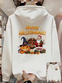 Sudadera con capucha cómoda y holgada para hombres, uso diario, sin restricciones, compras todo el día sin cansancio, suéter para hombres - Blanco - Ver 1