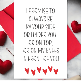 1 st romantiskt löftekort till honom - "Alltid vid din sida" kärleksbrev, perfekt för alla hjärtans dag och årsdagar, festivalkort med engelsk text
