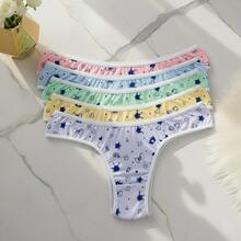 Panties Kit With 5 Lingerie Panties Thong Model