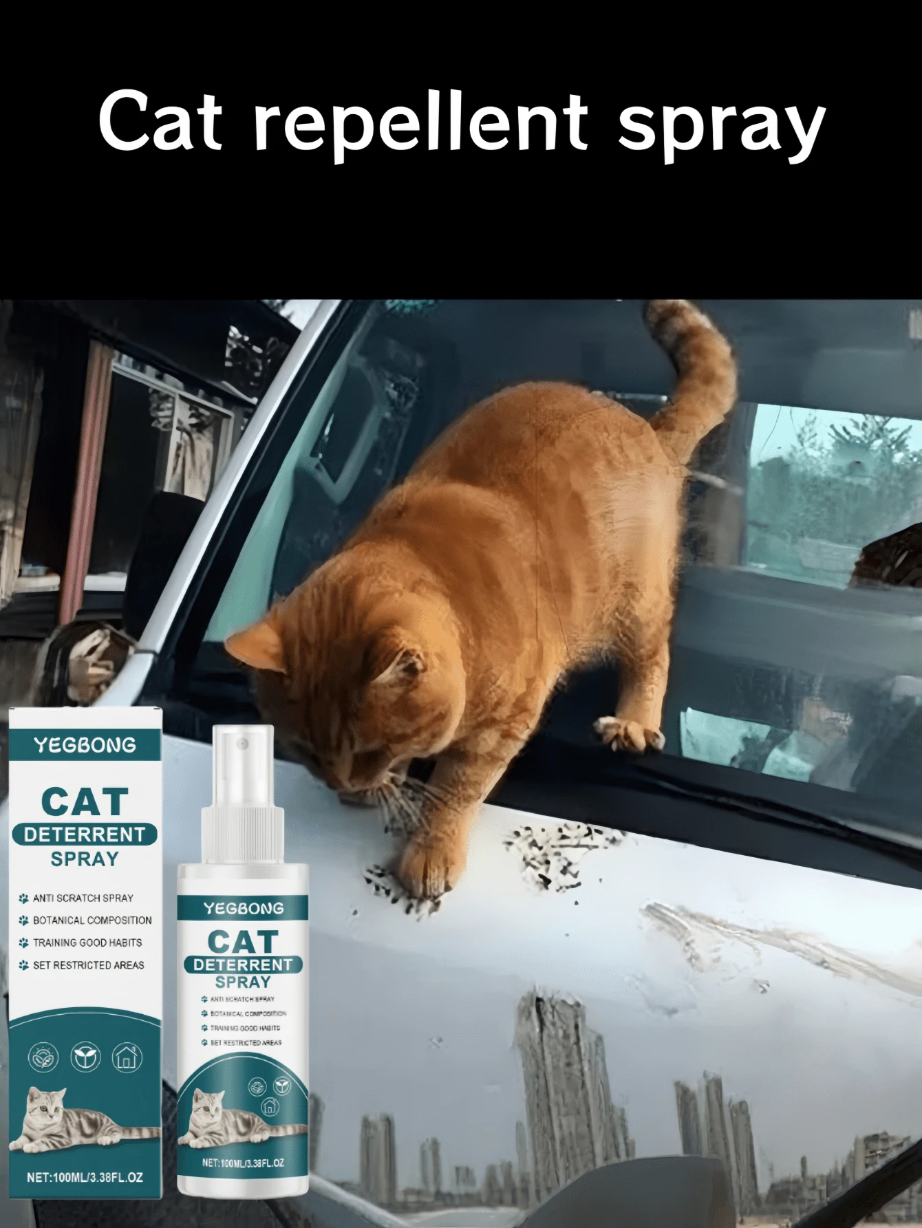 猫咪驱避喷雾，防止猫咪爬上床和家具，宠物喷雾 - 彩色 - 查看 1