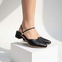 Women's 2 In 1 Social Mule Women's Pumps Low Medium Heel Comfort 050 - 黑色 - 查看 1