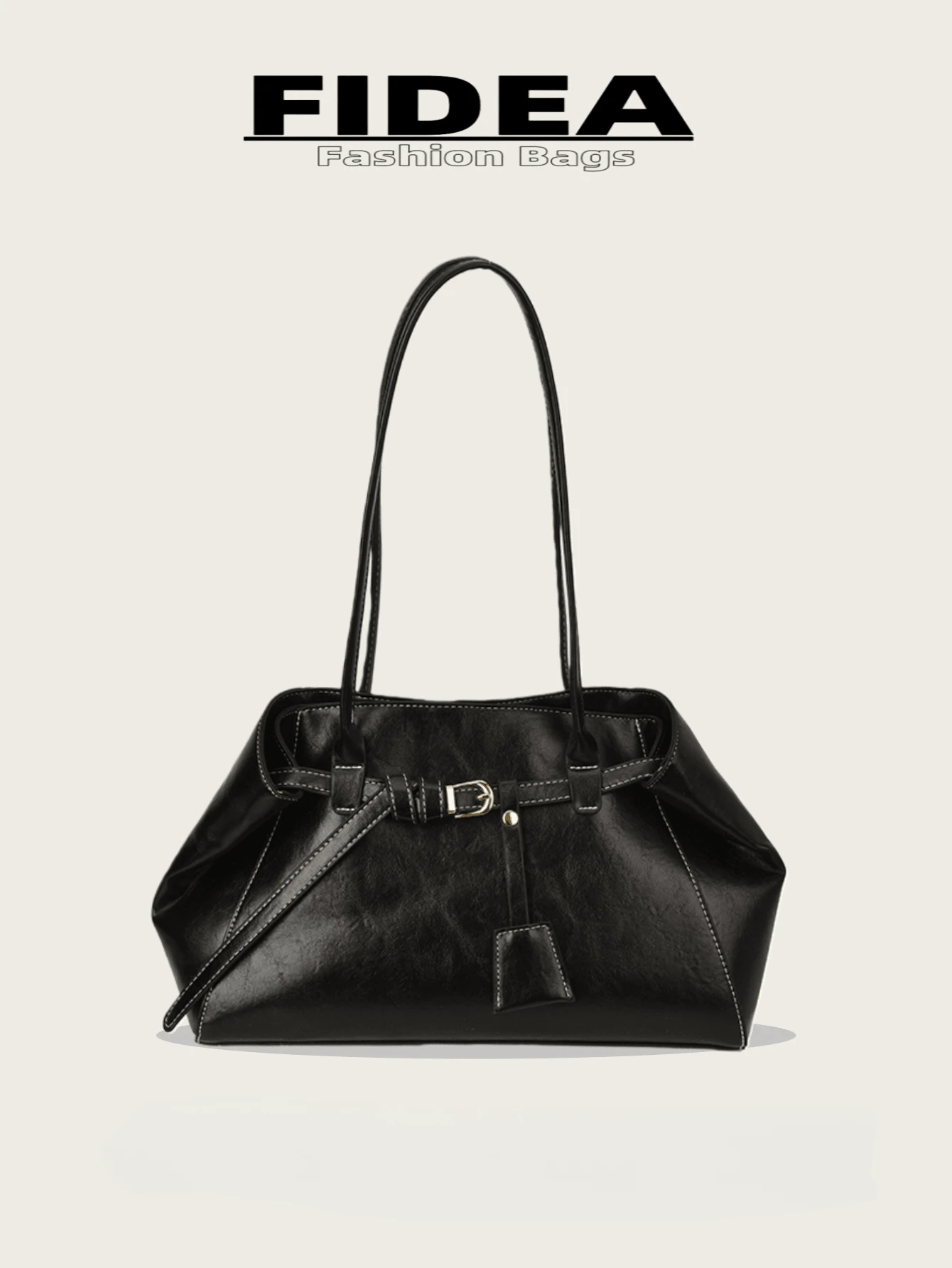 Modna damska torba typu tote w kształcie trapezu, jednokolorowa skóra ekologiczna, styl vintage, metalowa klamra, dojrzała i wysokiej jakości, odpowiednia do podróży, na zakupy, dojazdów do pracy, uniwersalna