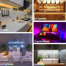 NBBUFF 智能房间 LED 灯带，RGB LED 灯带，带遥控器和 APP 控制，自粘式 LED 灯，音乐同步和定时模式，适用于卧室、游戏室、天花板、派对、节日礼物、圣诞节和婚礼装饰