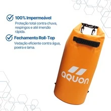 Mochila Estanque 20L – Dry Roller Bag Impermeável com Fechamento Roll-Top - Laranja - Visão 4