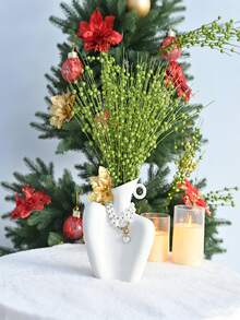 1支/2支/4支装泡沫人造花，圣诞树装饰品，白色闪亮亮片浆果花束，适用于节日婚礼派对、家居室内餐桌、卧室装饰、礼品、花环、藤条DIY装饰配件、圣诞树和圣诞植物装饰、万圣节装饰、房间装饰 - 綠色 - 查看 2