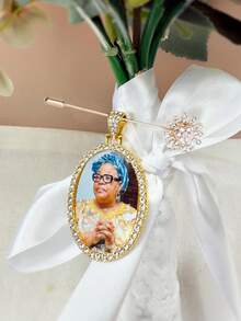 Personalized DIY Wedding Accessories, Customized Holiday Commemorative Photo Pendant, Double-Sided Photo Frame Decorations - Multi-color - Oval Rhinestone Design - View 14