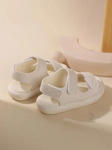 1双儿童/幼儿魔术贴夏季凉鞋，男女通用休闲沙滩鞋 - 米色 - 查看 3