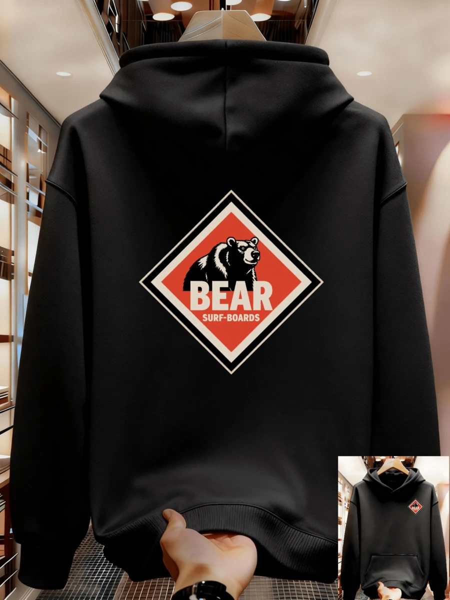 Men's Urban Style Hoodie - Black - View 1