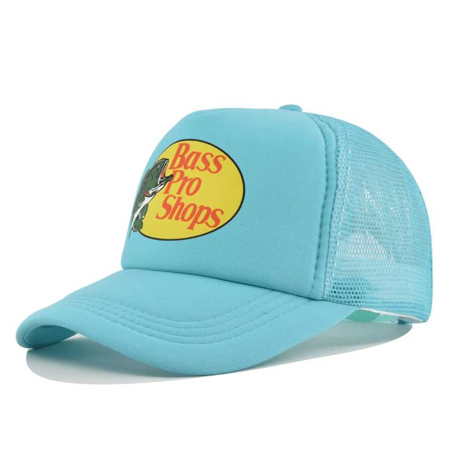 Authentic Fishing & Hunting Mesh Back Trucker Hat - The Ultimate Accessory For Outdoor Activies - Light Blue - 查看 1