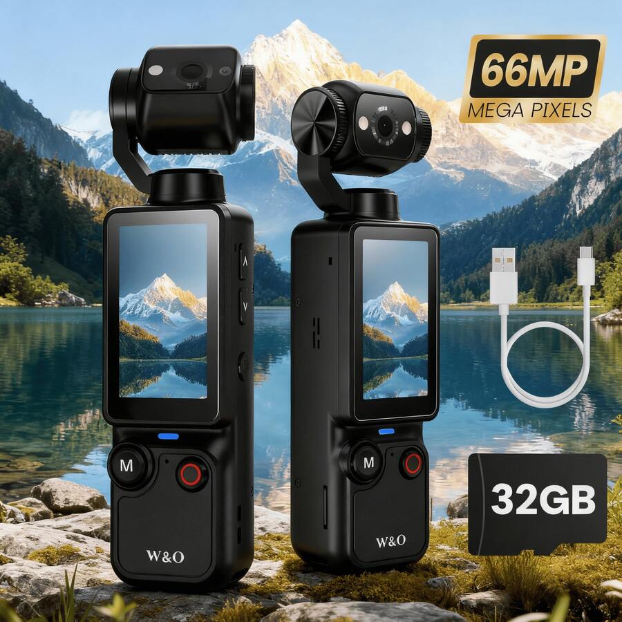 W&O 2025 New Portable 1MP Digital Camera With 4K Video, 16x Zoom & 180° Rotating Lens - Night Mode, Autofocus, Flash - Supports 32GB SD Card, 2000mAh Battery - Ideal Halloween Christmas Gift - Perfect For Travel & Portraits - màu đen - Xem 1