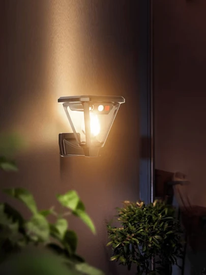 2-In-1 Solar Powered Inverted Cone Wall Light & Ground Light, Suitable For Fences, Entryways, Stairs, Patio Walls, Outdoor, Garden, Garage, Solar Powered