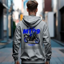 Blusa Moletom MT09 Racing Motociclista Piloto Motos - Cinza - Visão 3