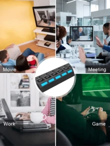 1-Key Desktop Control! | 7/4 Port Powered USB Hub | Independent Switches And Power Adapter | 5V 1A Multi-Port USB Charging Station For Laptop, Desktop And Tablet Accessories | USB Hub, USB Dock, USB Splitter, Port Expander. Desktop Setup, Home Office Essential, Gaming Setup Accessory, Cable Management. - Multicolor - View 7