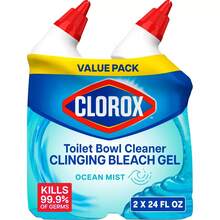 Clorox Ocean Mist Toilet Bowl Cleaner Clinging Bleach Gel Tightly Coats The Inside Of The Toilet Bowl, Is Easy To Rinse, Dissolves Stains, And Provides A Deep Clean, Helping You Keep Your Toilet Clean, Clear, And Odor-Free. - 彩色 - 查看 11