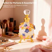 Luksusowa butelka na perfumy w kształcie kwiatu o pojemności 30 ml, dekoracyjna, pusta, napełniana, z ozdobnym kroplomierzem, do aromaterapii i medytacji jogi, przenośna butelka poprawiająca nastrój, prezent świąteczny, odpowiednia na wesela, festiwale, codzienne nabożeństwa lub jako prezent dla honorowych gości - Wielokolorowe - Zobacz 5