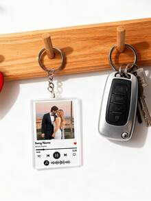 1/3/5个个性化歌词钥匙扣，可定制音乐照片钥匙扣，男女皆宜，亚克力材质，可定制姓名和歌曲代码，情侣钥匙扣，情人节礼物，生日或周年纪念纪念品，6x4.5厘米，定制照片音乐挂饰，可爱家庭纪念品，趣味照片钥匙扣，是送给孩子、朋友、父母、生日、圣诞节、情人节、毕业典礼的理想礼物，创意装饰配件 - 彩色 - 查看 5