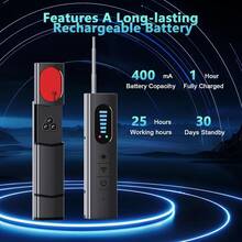 1 pieza Detector de cámaras ocultas. Presenta funciones como detección de cámaras ocultas, detección de señales de radiofrecuencia (RF) y detección de rastreadores GPS. Adecuado para viajes, automóviles, baños, residencias interiores, hoteles y oficinas, es compacto y fácil de transportar. También es una excelente opción como regalo de Navidad, recuerdos de aniversario o regalos para el Día de la Familia. - Negro - Ver 8