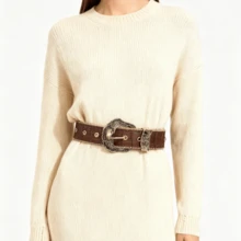 1pc Western Style Embossed Gold-Edged Decorative Belt, Made Of High-Quality PU Material, Suitable For Daily Wear, Boho Style, Halloween, Summer, Autumn, Winter, Outings, Sports, Galas, Parties, Jeans, Back To School, Graduation, Gifts, Commuting