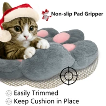Ultra-Soft Cat Paw Floor Cushion Chair - Compact Lounge Seat For Gamers And Home Office - Cozy 28x24 Inch Plush Pillow For Dorm Or Apartment - Cow Color - 灰色 - 查看 5