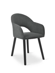 Goeurvant Modern Crescent-Back Upholstered Dining Chairs With Armrests And Solid Wood Legs For Dining Room, Living Room, Study - Set Of 2 / Set Of 4 / Set Of 6 - Ink Grey - Grey - View 8