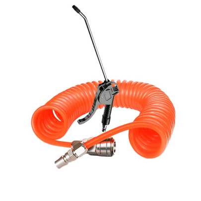 1支超长高流量气枪 - 加长气管，高压工业及家用气嘴，耐用PP材质，适用于空气压缩机除尘，黑色，气枪配件