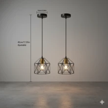 1/2pcs Vintage Industrial Style Pendant Light, E27 Base, Suitable For Dining Room, Bar, Kitchen, Island, Corridor, Etc. Bulb Not Included - Black - View 12
