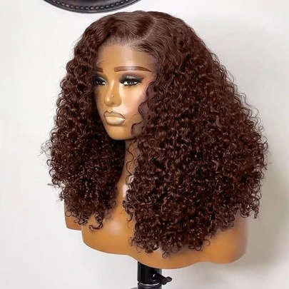 13x4 Inch Lace Front Water Wave Blended Human Hair Wig, 5x5 Lace Closure Brazilian Curly Wig, 200% Density, No Lace Design, Natural Looking, Suitable For Various Occasions, Perfect For Weddings, Parties And Everyday Elegant Styles, Multifunctional Wig | Natural Looking Wig | Versatile Styling, Wig Accessories