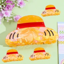 1 pieza Pinza de pelo amarilla, accesorio de pelo, Clip de pelo con personaje de dibujos animados para cosplay, Clip de pelo de uso diario de 3.43 pulgadas, Regalo de cumpleaños Pinza de pelo de moda - Amarillo - Ver 1