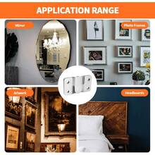 4pcs Interlocking Flat Brackets, Black Stainless Steel Heavy Duty Picture Frame Hangers, Large Wall Mount Hooks, Furniture Connectors, Headboard Hangers - Multicolor - View 7