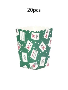 10pcs/20pcs/50pcs Mahjong Party Popcorn Boxes Mahjong Party Popcorn Bowls Mahjong Party Supplies Mah Jong Game Night Decorations For Birthday Night Game Club Movie Night Carnival Decorations Supplies - Multicolor - View 8