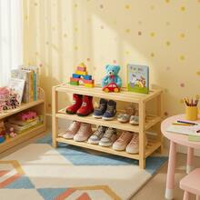 Double Shoe Rack With 3 Shelves, Wood, Holds 9 Pairs Of Shoes/Sneakers - 金色 - 查看 4