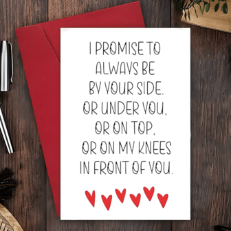 1 st romantiskt löftekort till honom - "Alltid vid din sida" kärleksbrev, perfekt för alla hjärtans dag och årsdagar, festivalkort med engelsk text