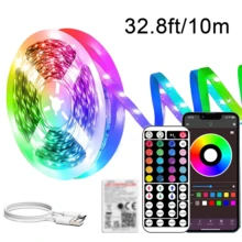 NBBUFF 智能房间 LED 灯带，RGB LED 灯带，带遥控器和 APP 控制，自粘式 LED 灯，音乐同步和定时模式，适用于卧室、游戏室、天花板、派对、节日礼物、圣诞节和婚礼装饰